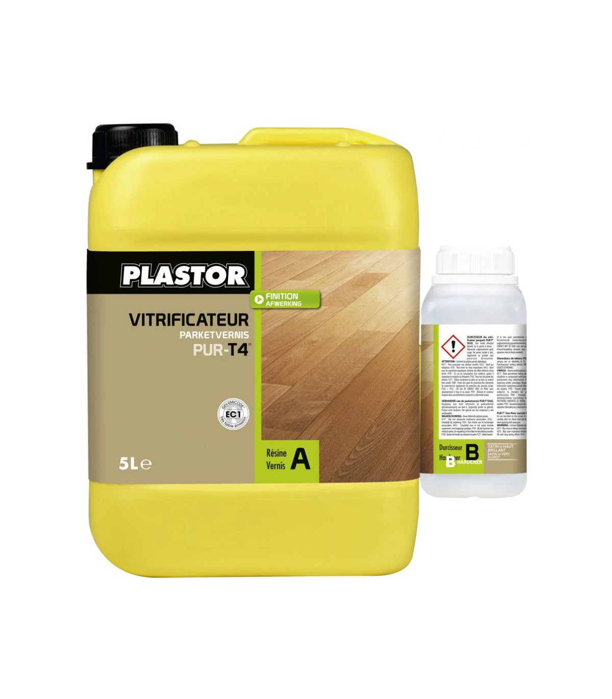 KIT VITRIFICATEUR BI-COMPOSANT PUR-T4 EXTRA MAT - 5L